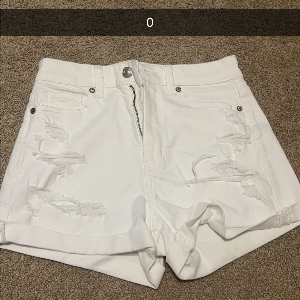 White Distressed Women's Shorts